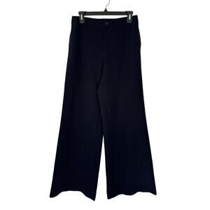 Ralph Lauren Collection Womens Wool Wide Leg Pants Size 8 Black Union Old Money